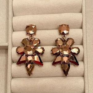 J.Crew | Cluster Drop Earrings | Metallic Rose Gold | 2” Length